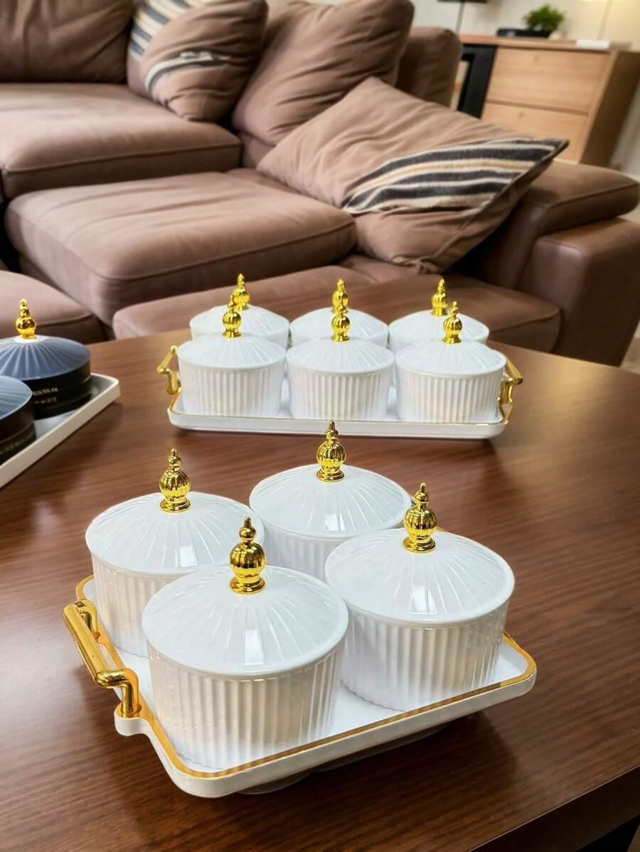 białe plastikowe pojemniki do przechowywania 4-pack