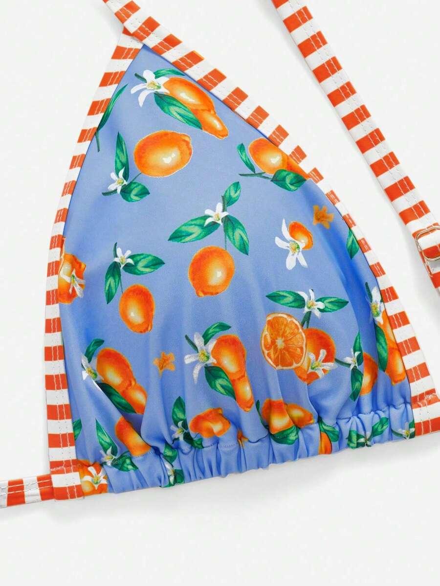 wiązana góra od bikini print 