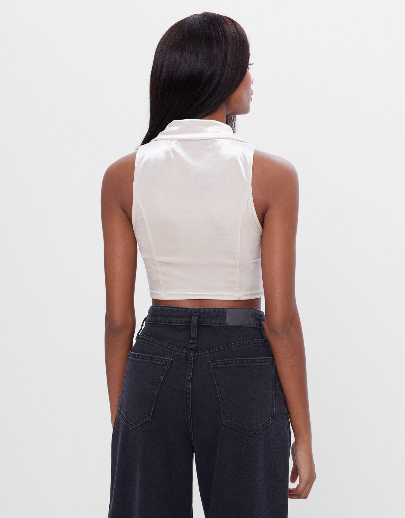 WELUROWY CROP TOP ZIP