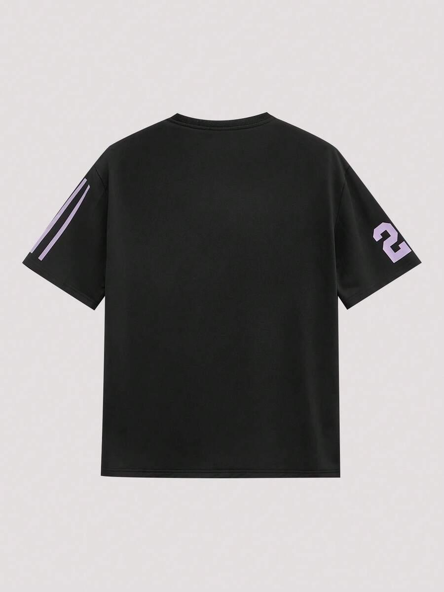 czarny t-shirt  z nadrukiem