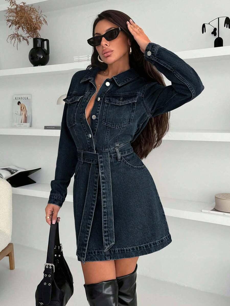 NIEBIESKA SUKIENKA JEANS