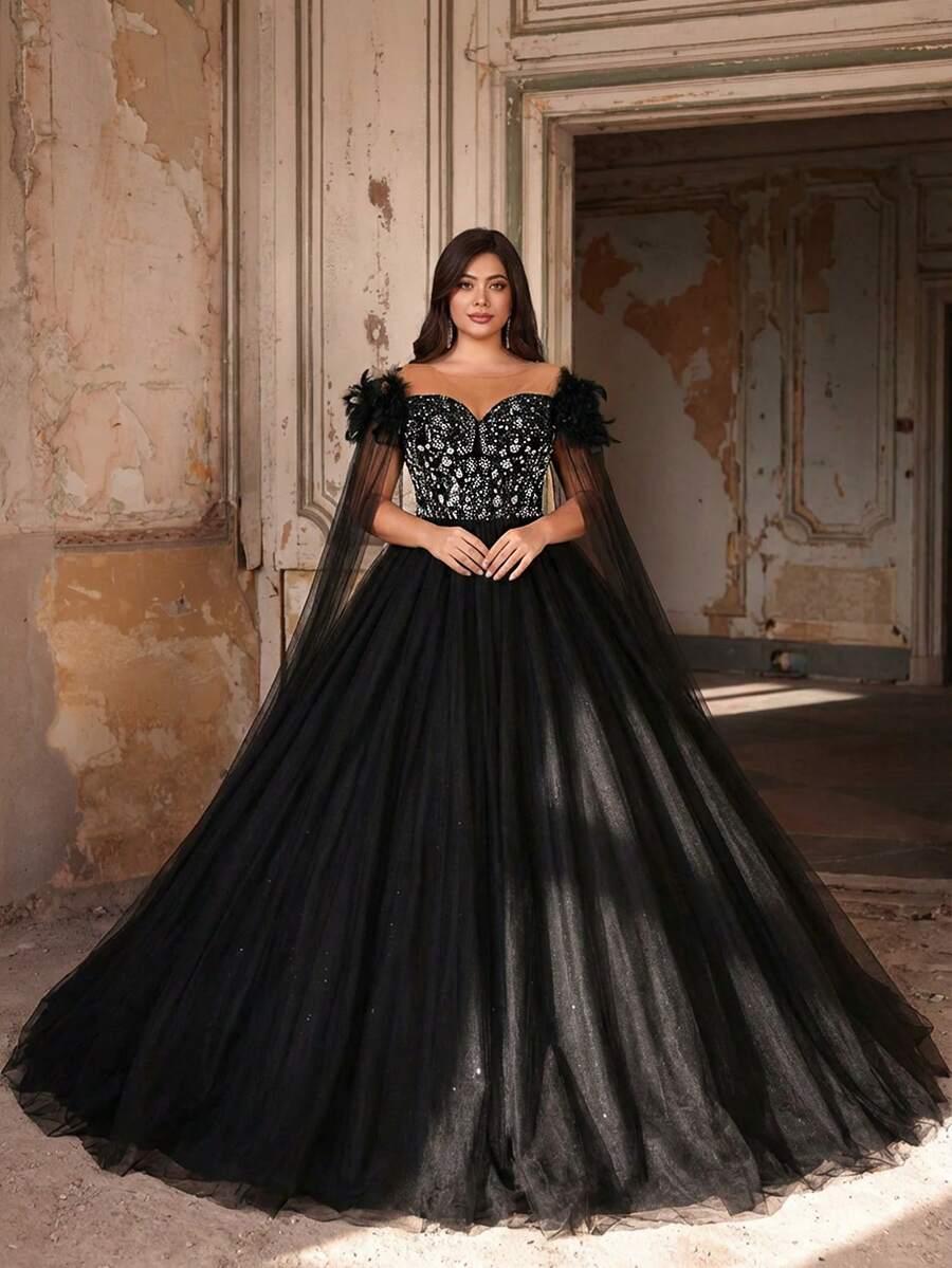 CZARNA MAXI SUKIENKA