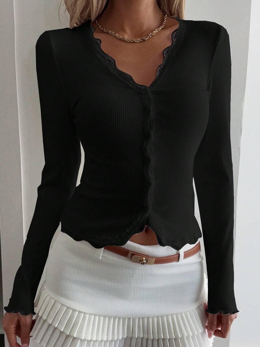 CZARNY SWETEREK CASUAL