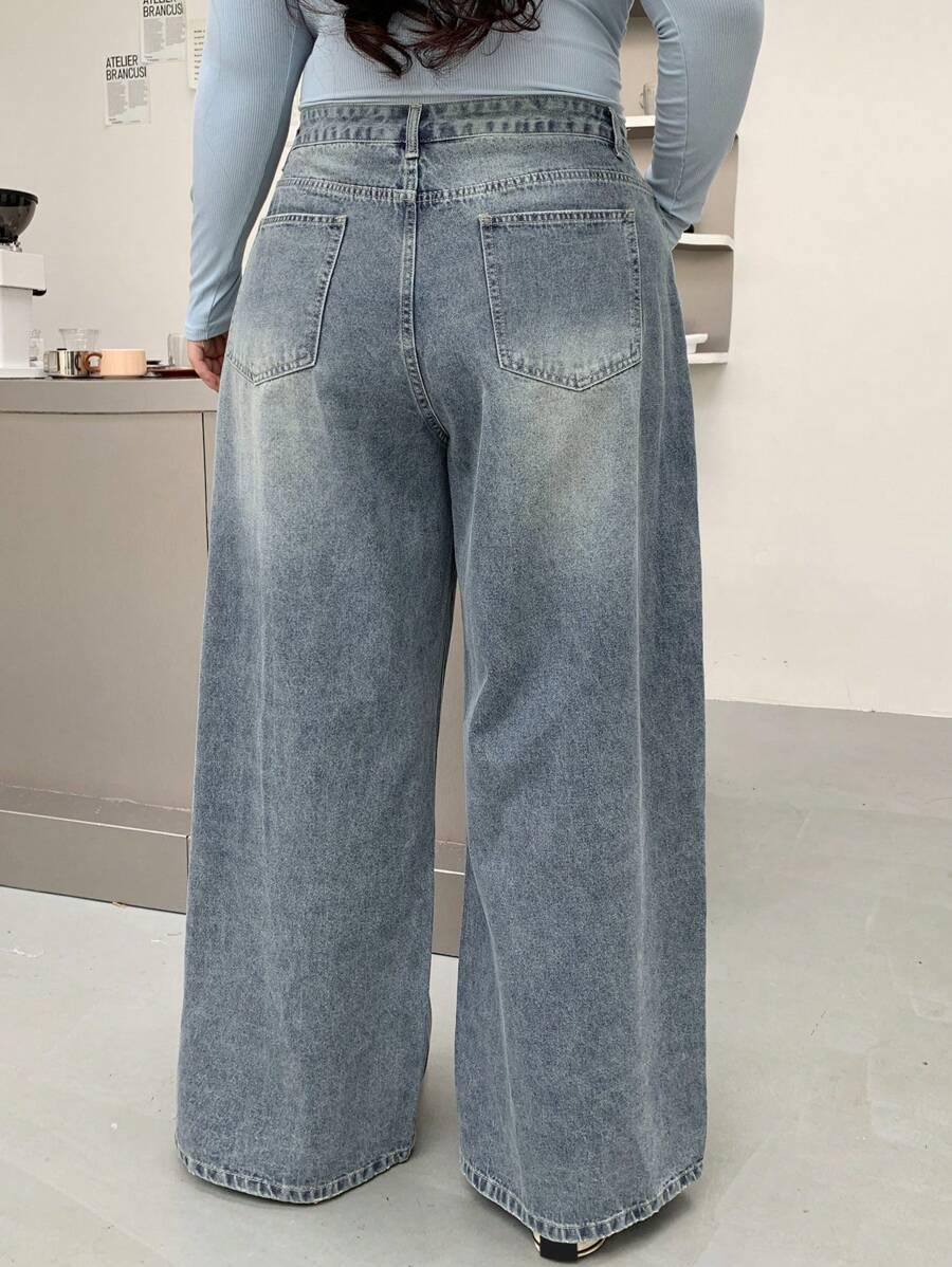 SZEROKIE SPODNIE JEANS 