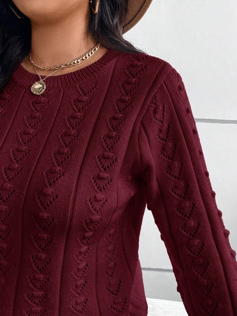 bordowy dzianinowy sweter 