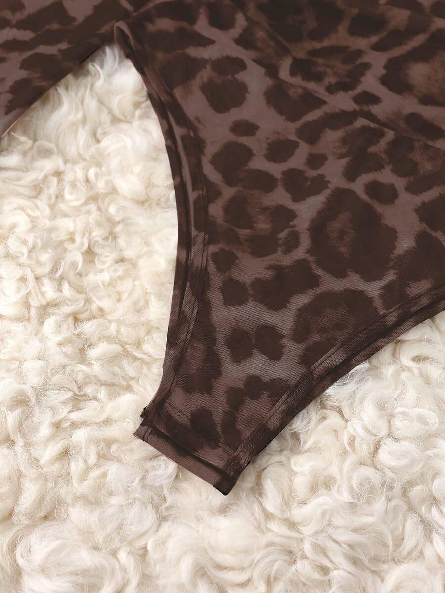 brązowe body animal print