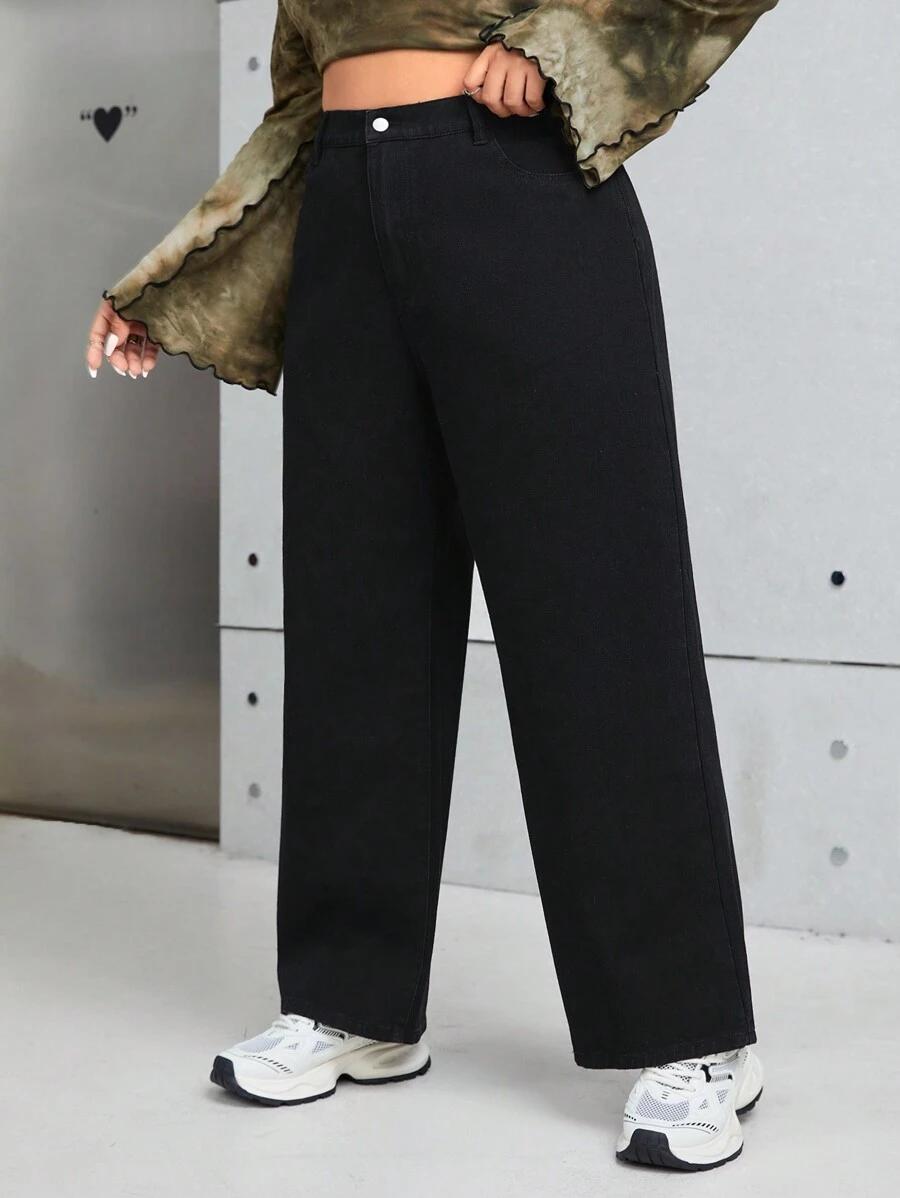 CZARNE SPODNIE JEANS