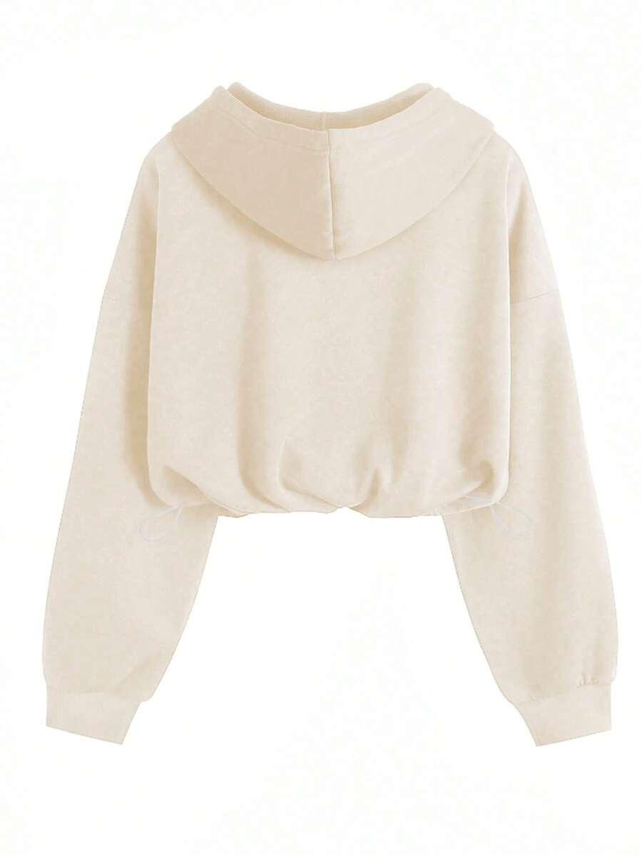KREMOWA BLUZA KAPTUR