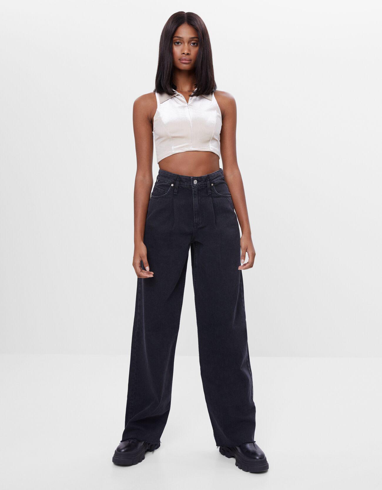 WELUROWY CROP TOP ZIP