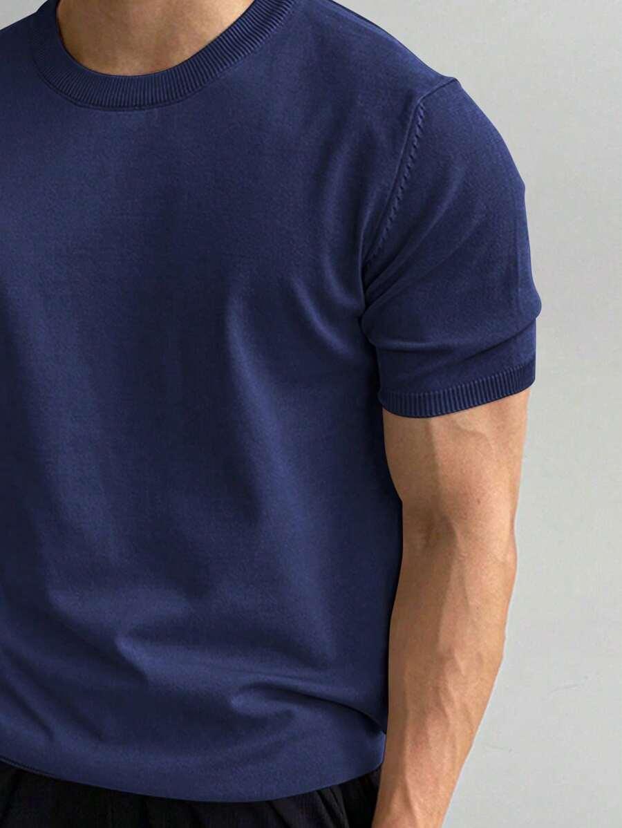 granatowy T-SHIRT KRÓTKI RĘKAW 