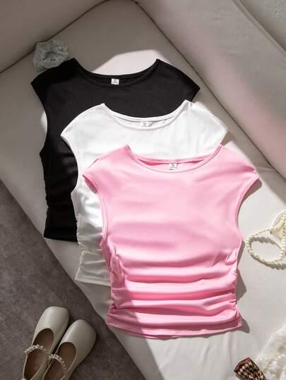 t-shirt okrągły dekolt 3-pack 