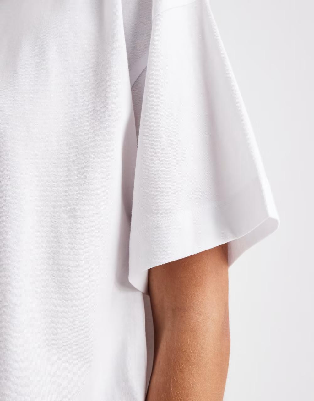 BIAŁY bawełniany T-SHIRT BASIC