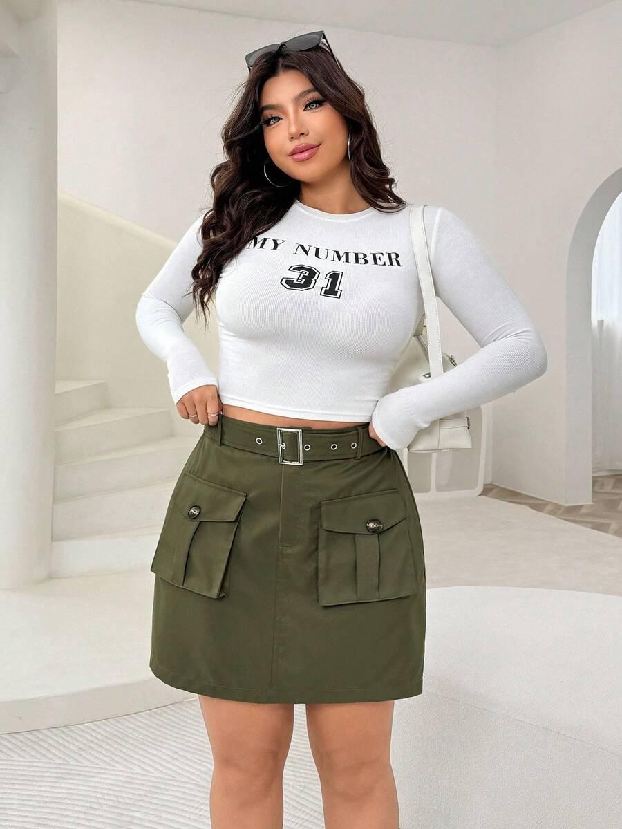 KHAKI Mini spódnica