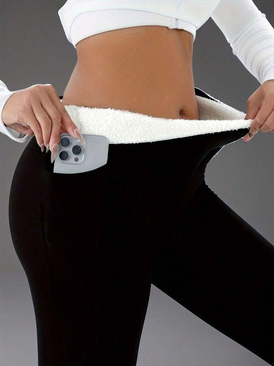 CZARNE OCIEPLANE LEGGINSY
