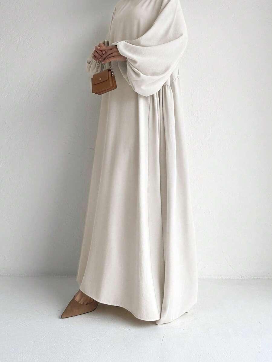 KREMOWA MAXI SUKIENKA OVERSIZE