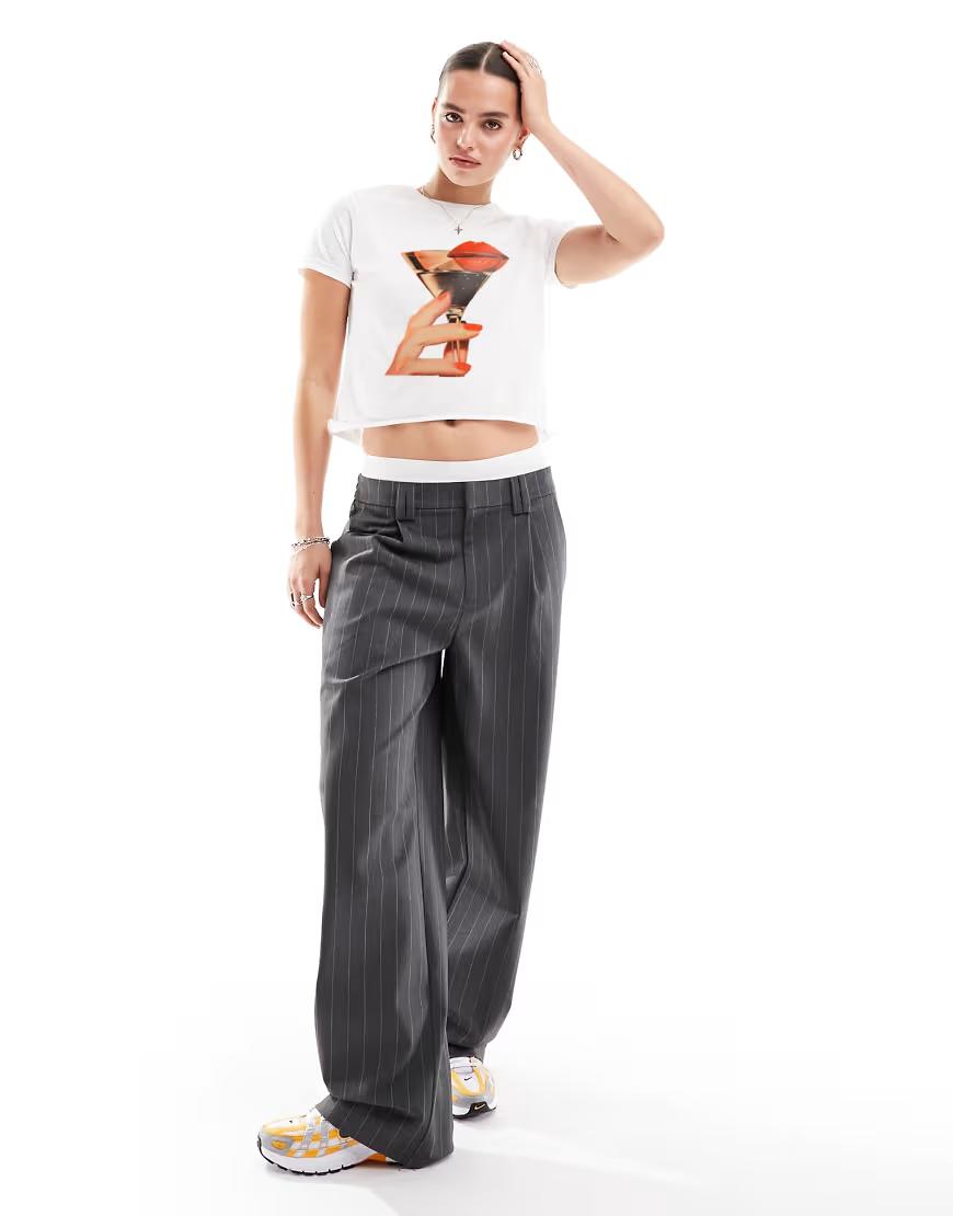 BIAŁY T-SHIRT PRINT 