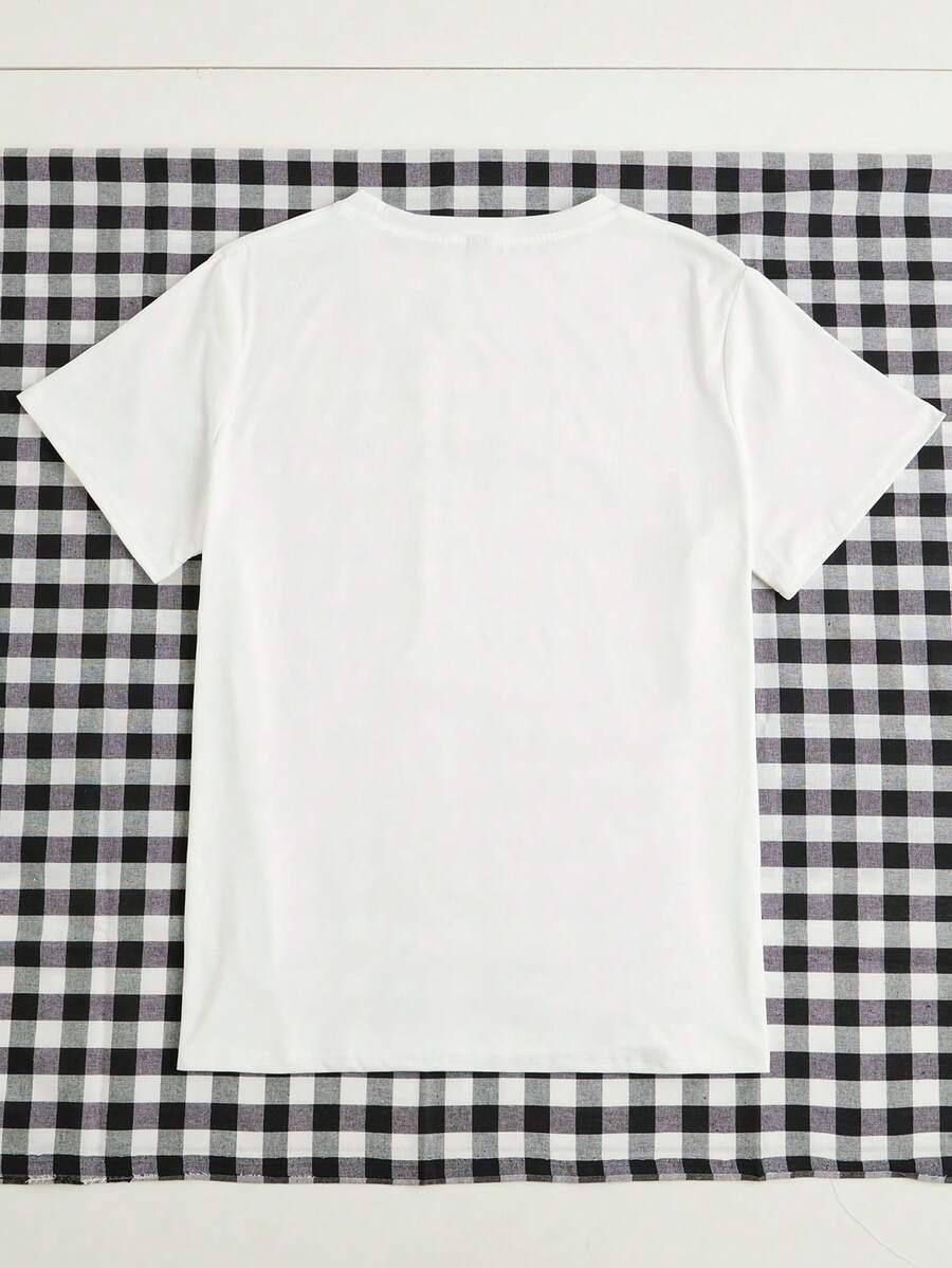 biały t-shirt nadruk