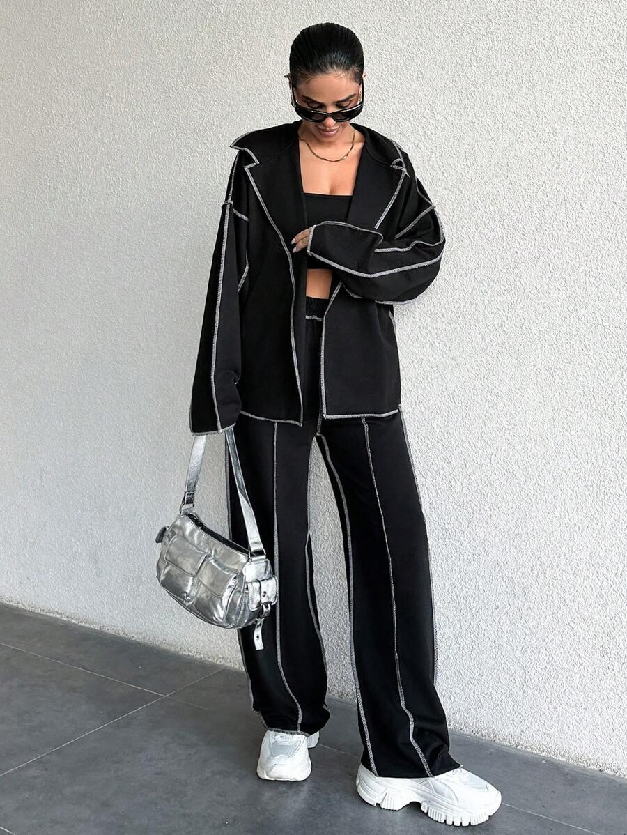 CZARNY DRES KOMPLET