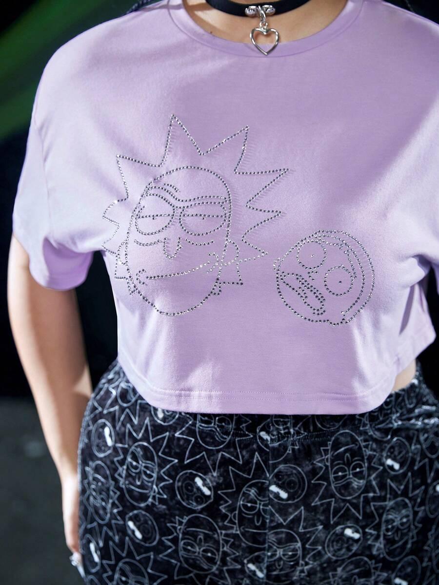 fioletowy t-shirt basic 