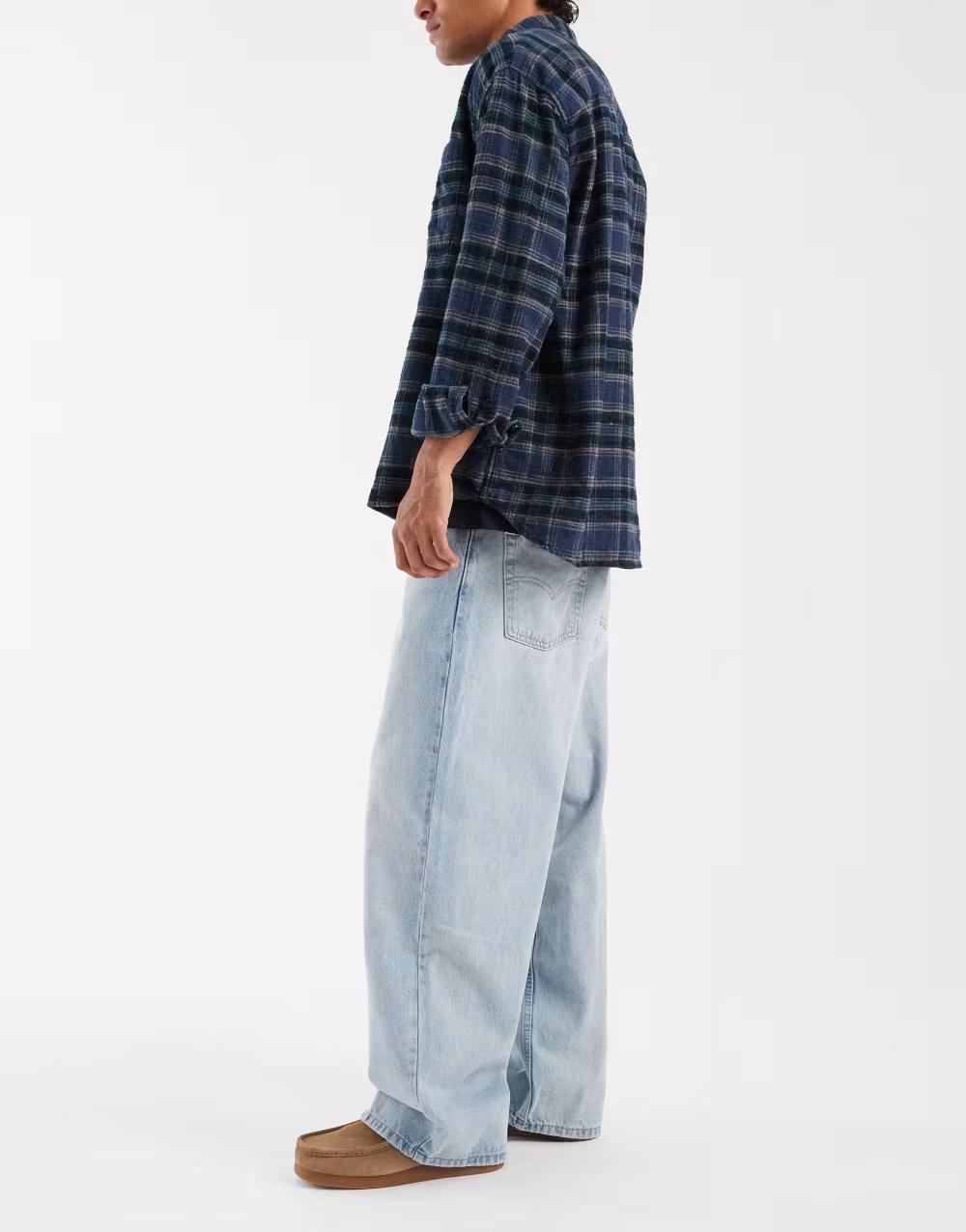 NIEBIESKIE SPODNIE BAGGY JEANS SZEROKIE NOGAWKI