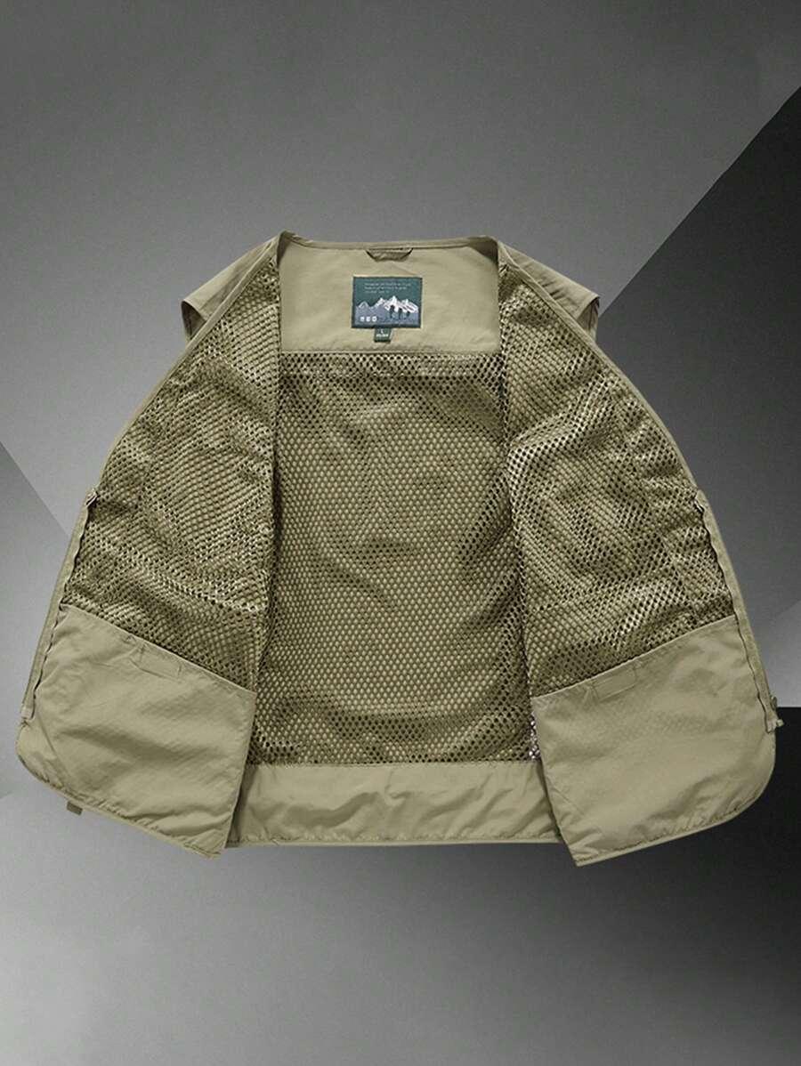 KHAKI KAMIZELKA Z KIESZENIAMI