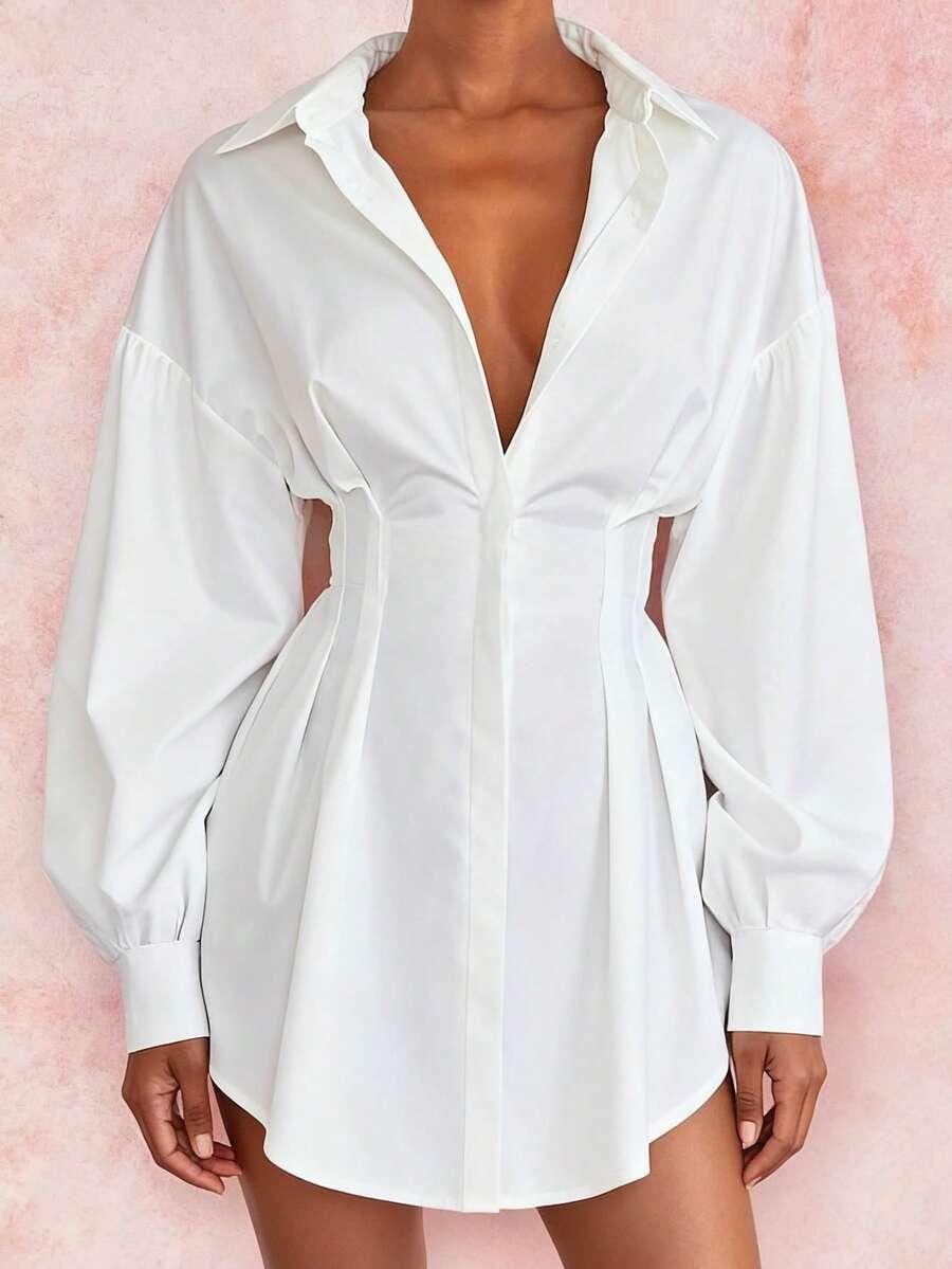 biała bluzka v-neck
