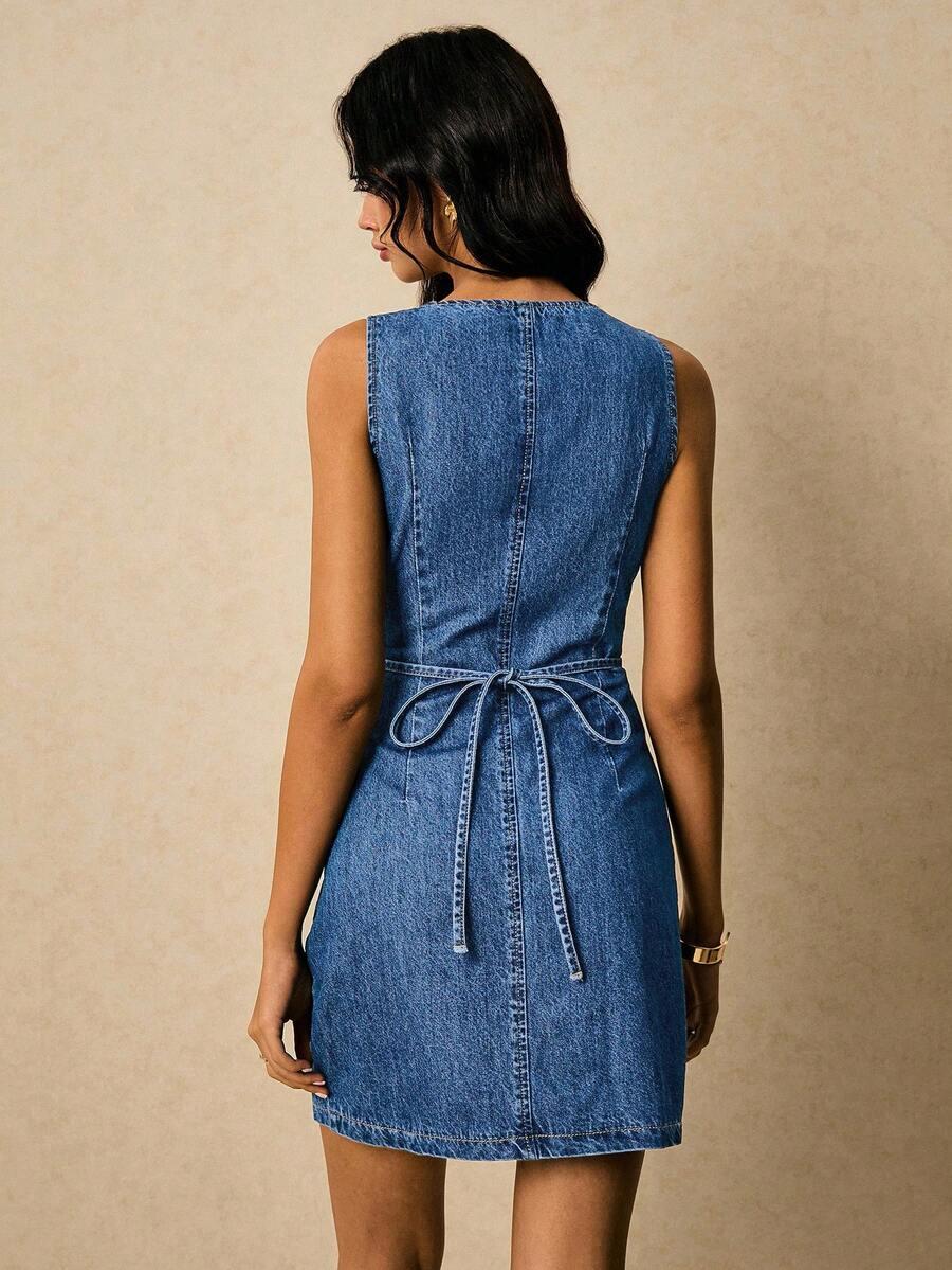 niebieska mini sukienka jeans