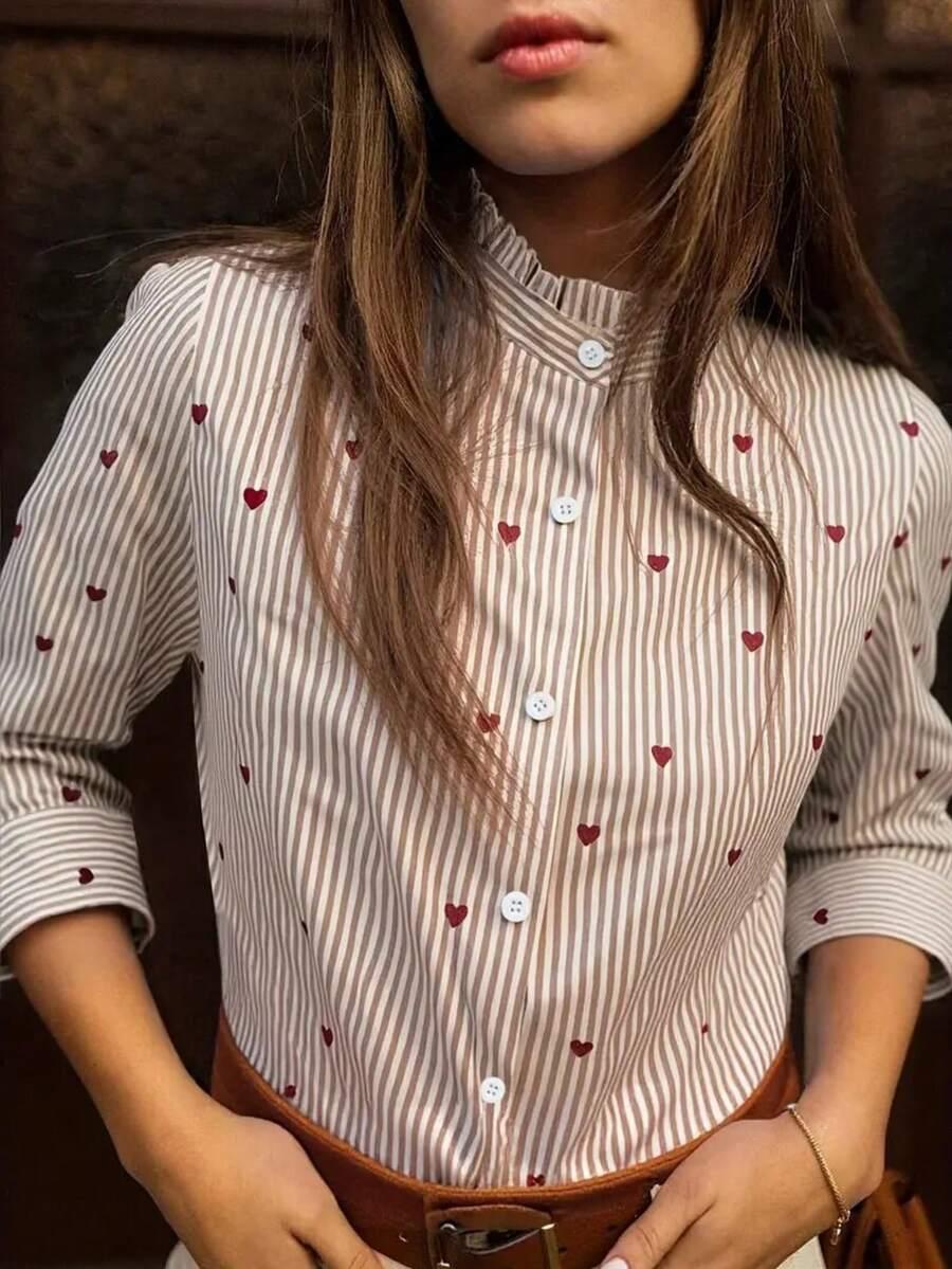 koszula wzór paski serce