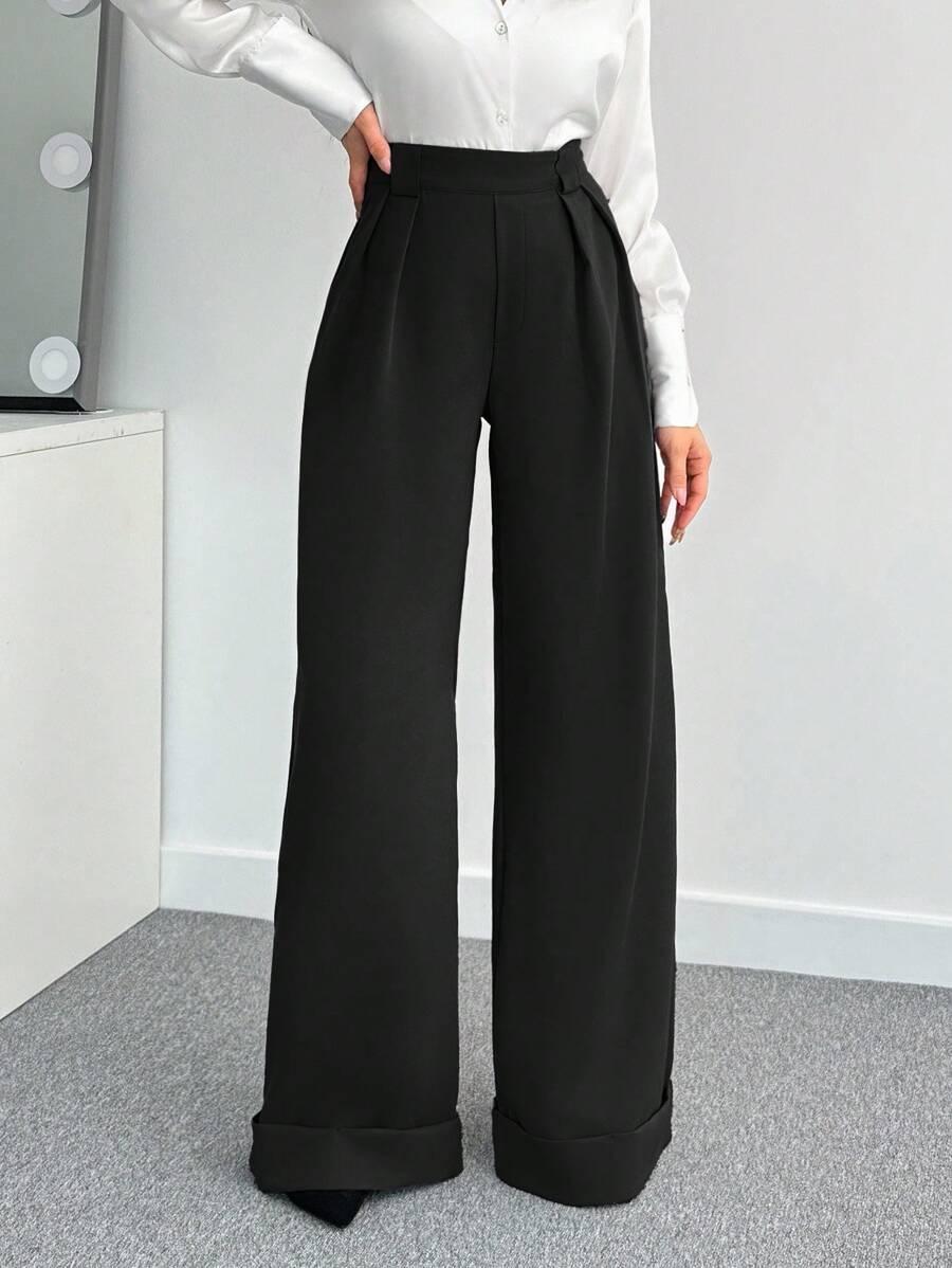 CZARNE ELEGANCKIE SPODNIE