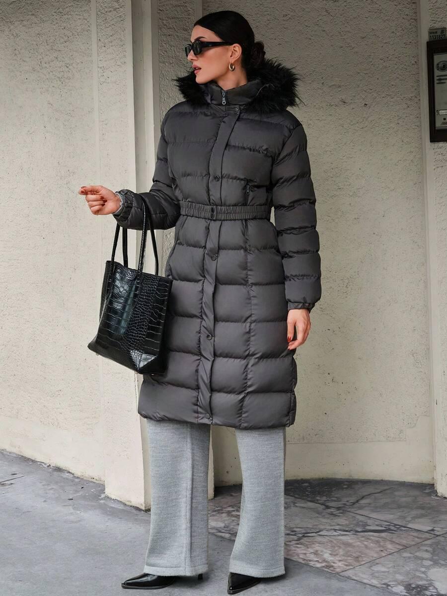 szara pikowana kurtka