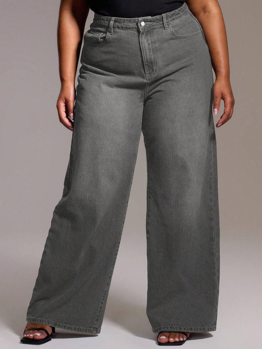 SZARE SPODNIE JEANS 
