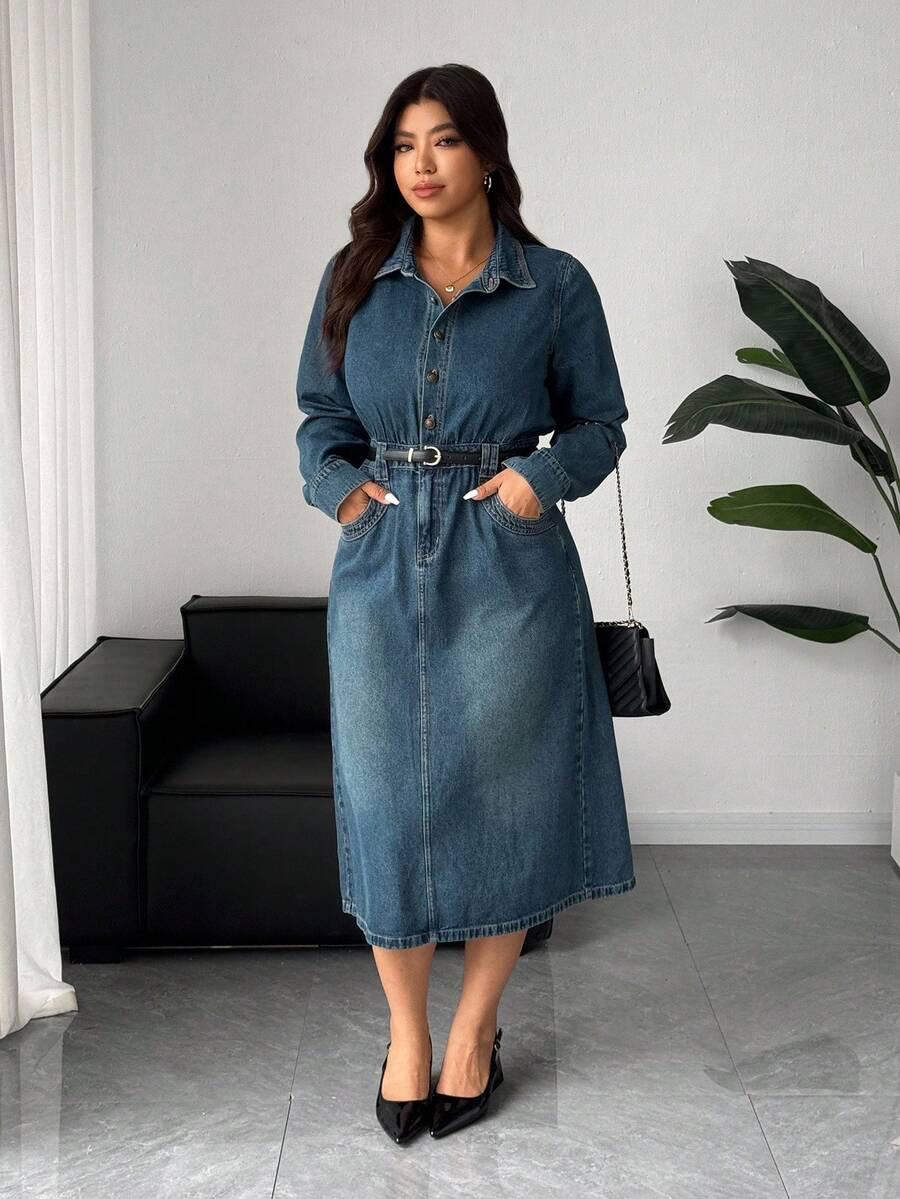 niebieska sukienka jeans