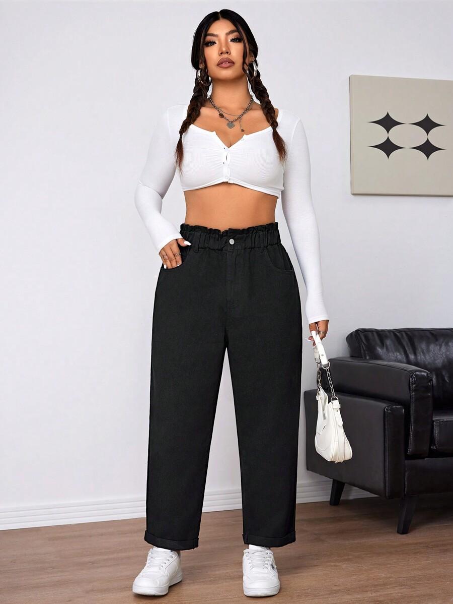 SPODNIE JEANSOWE WYSOKI STAN