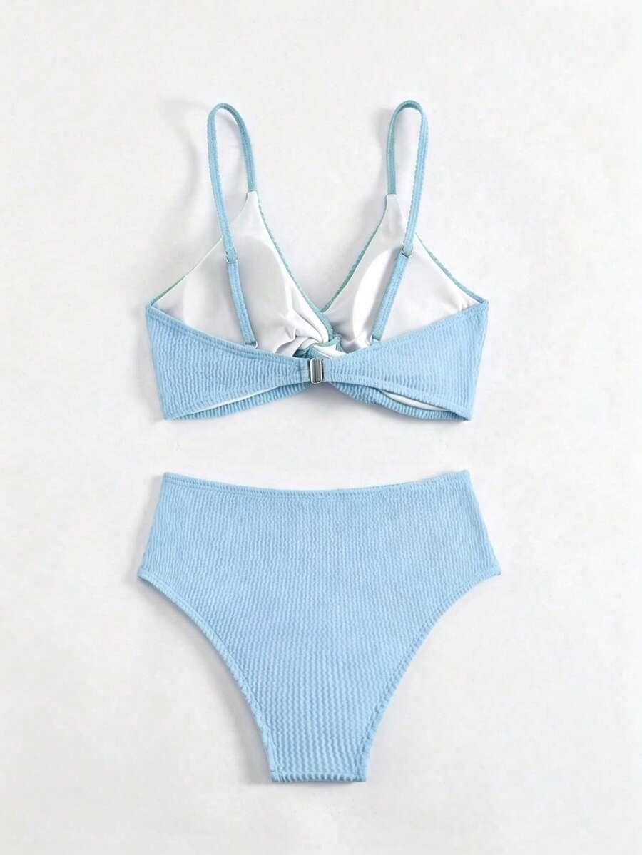 biały komplet bikini struktura
