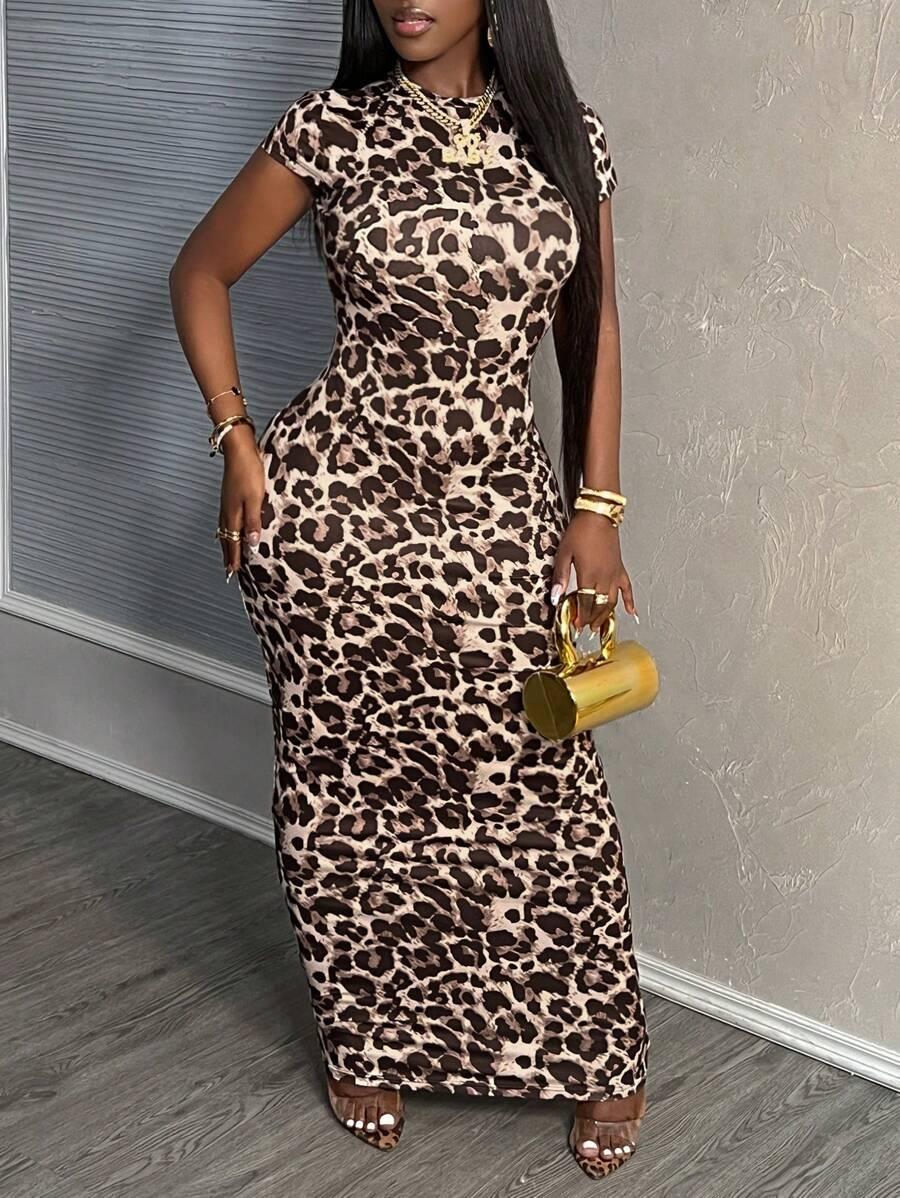 maxi sukienka animal print