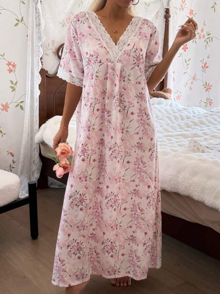KOSZULA NOCNA Z KRÓTKIM RĘKAWEM