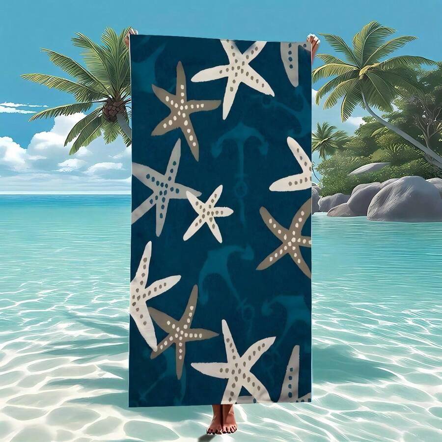 NIEBIESKI RĘCZNIK PLAŻOWY