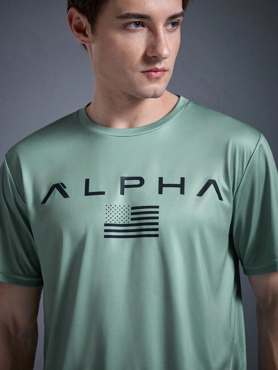 zielony t-shirt nadruk