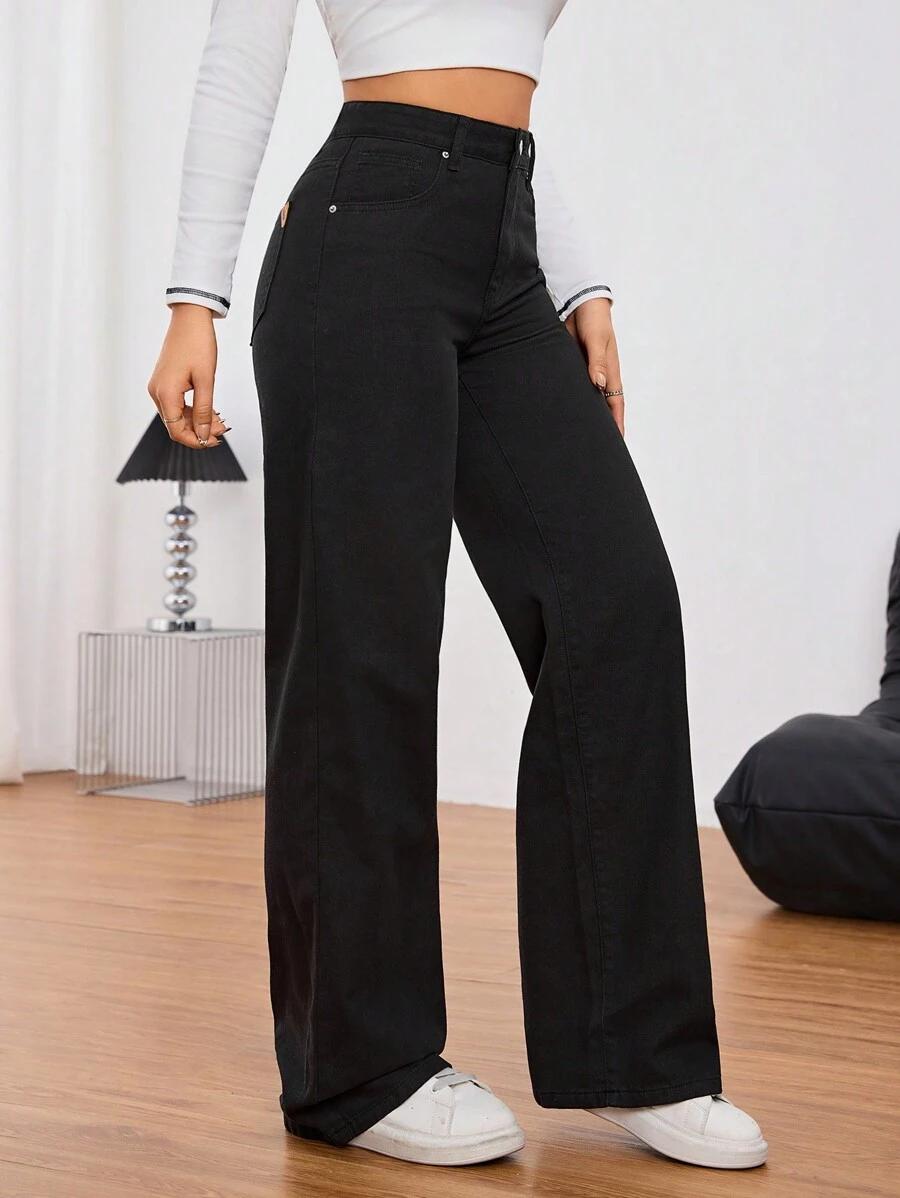 CZARNE SPODNIE JEANS