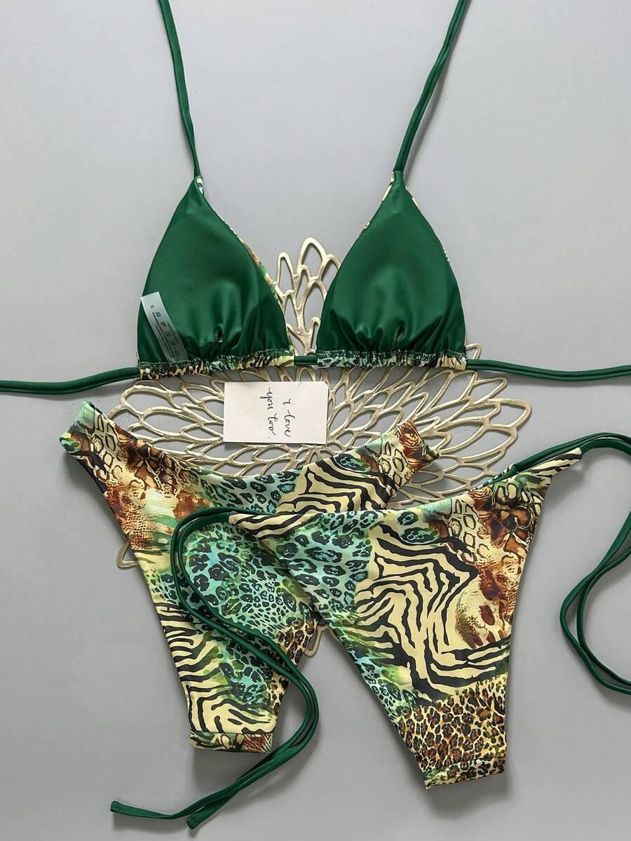 KOMPLET BIKINI W PANTERKĘ