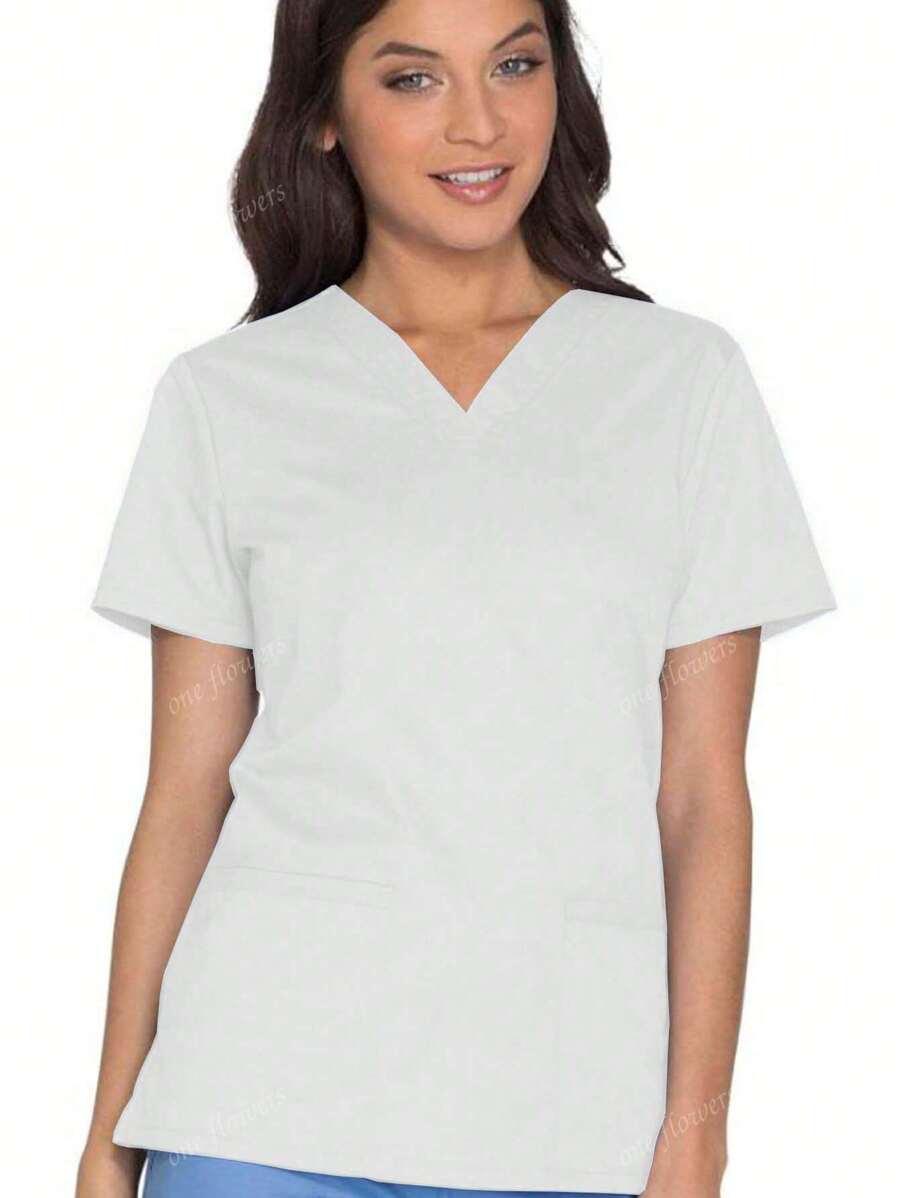 BIAŁA BLUZKA V-NECK
