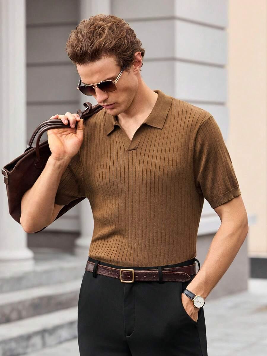 brązowa koszulka polo