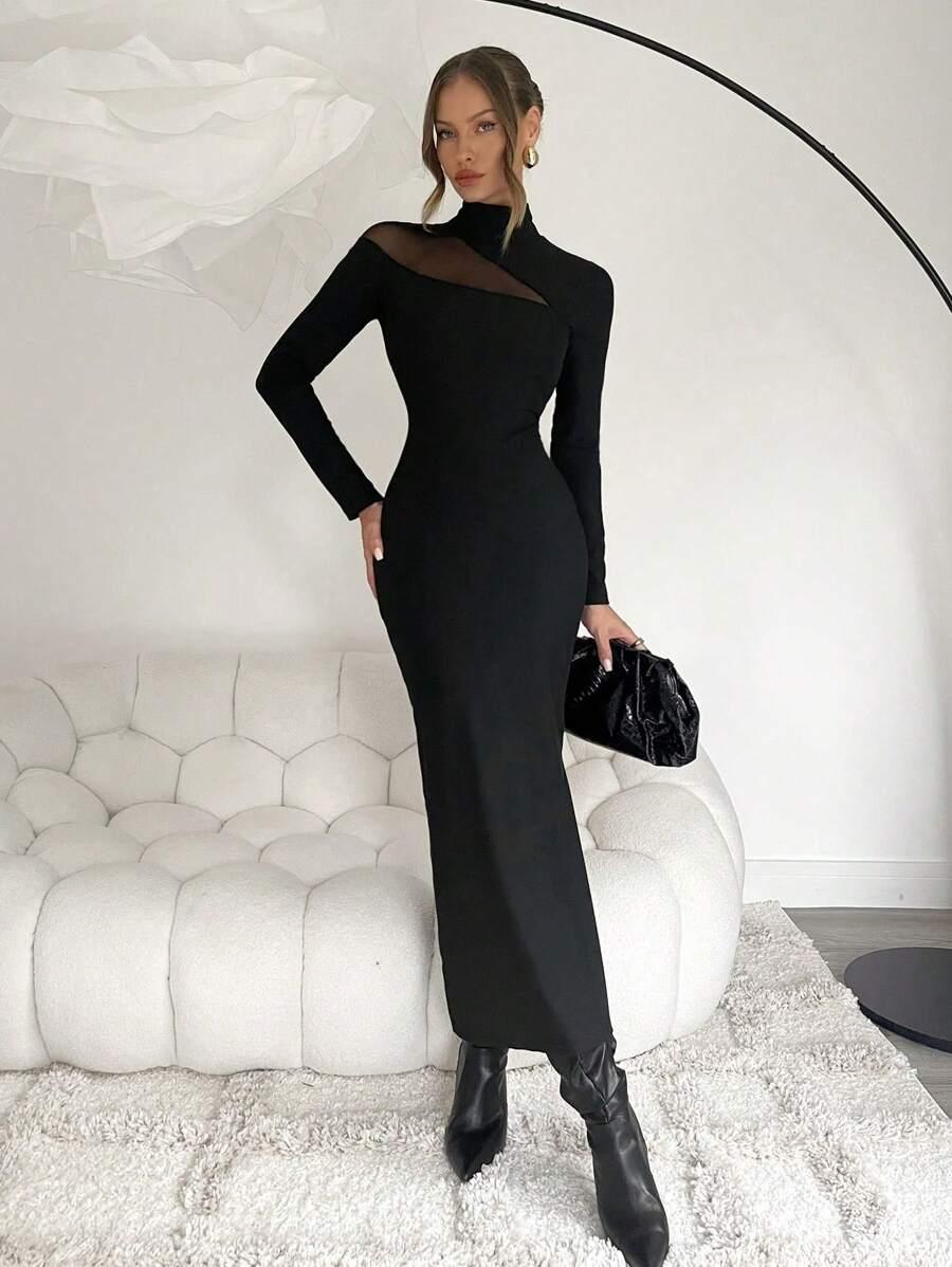 CZARNA MAXI SUKIENKA