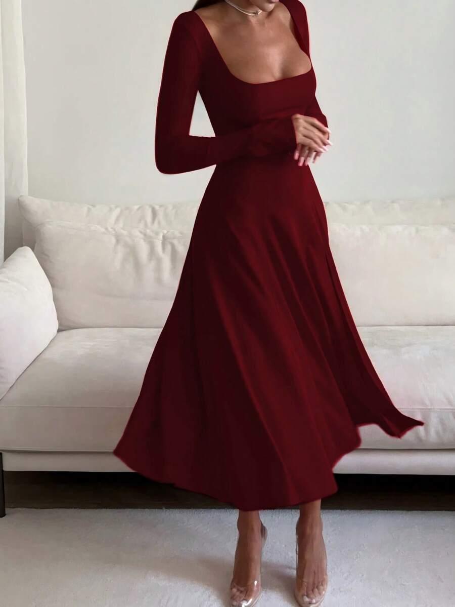 czerwona maxi sukienka