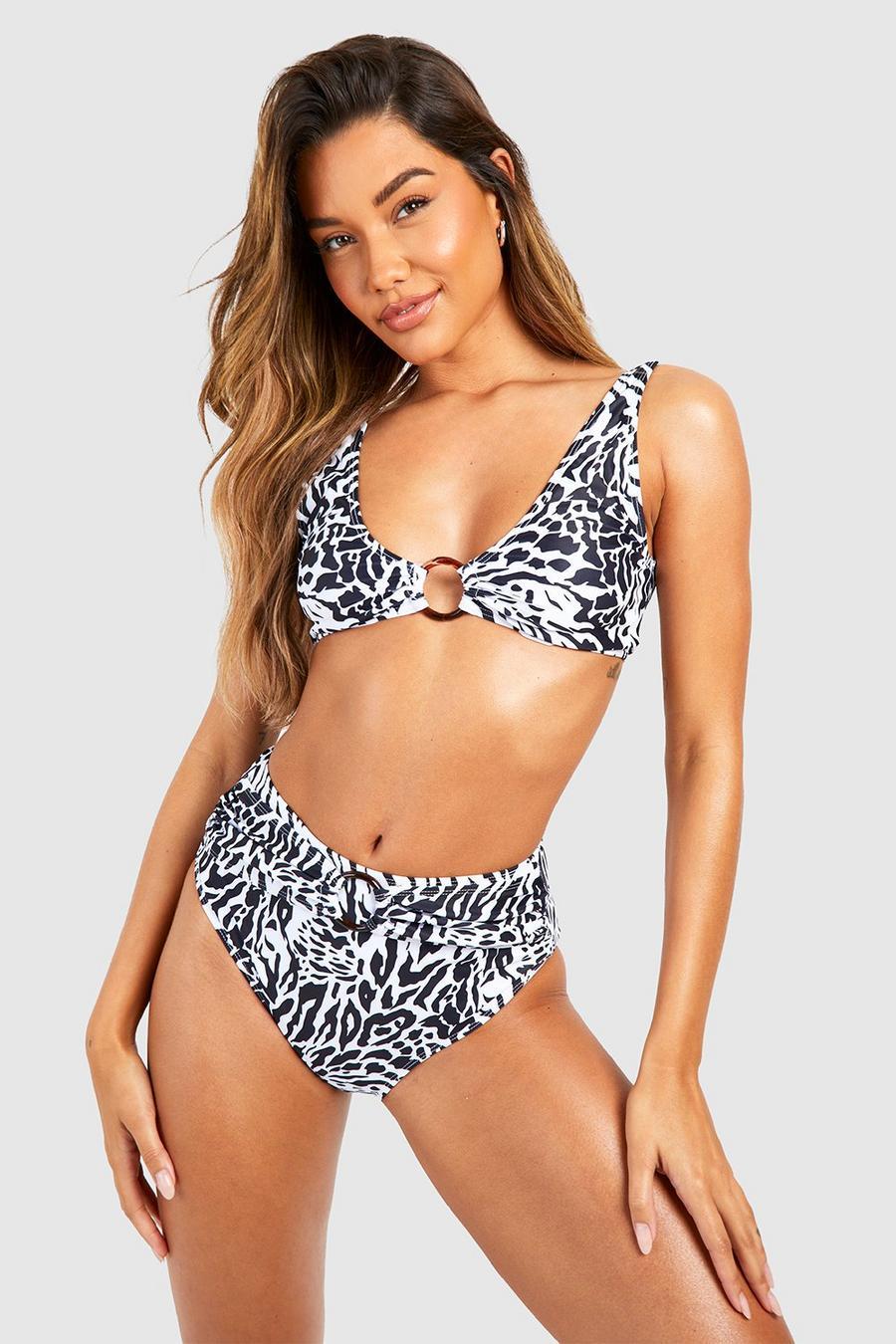 DÓŁ OD BIKINI ANIMAL PRINT ZDOBIENIE