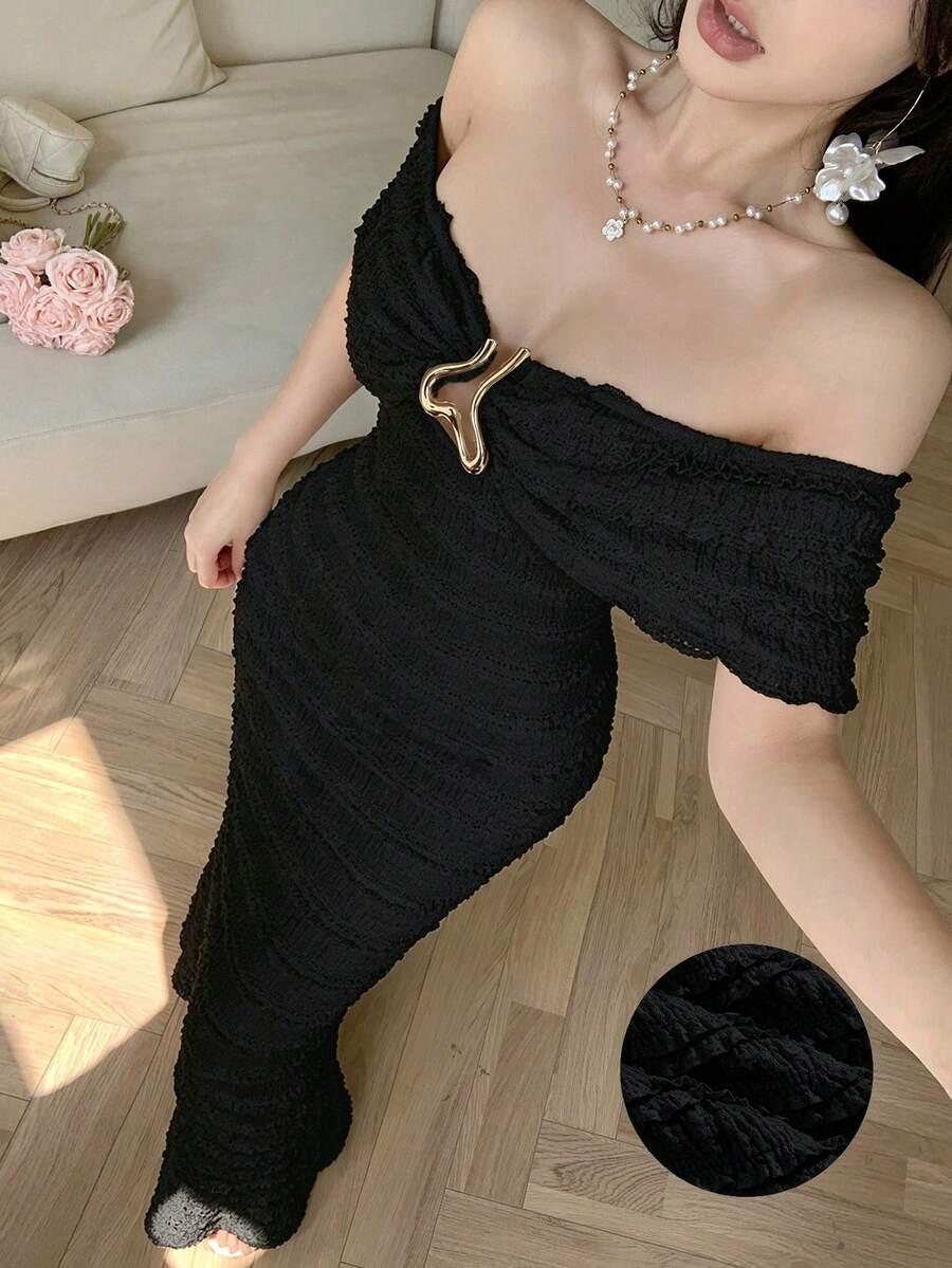 CZARNA MAXI SUKIENKA