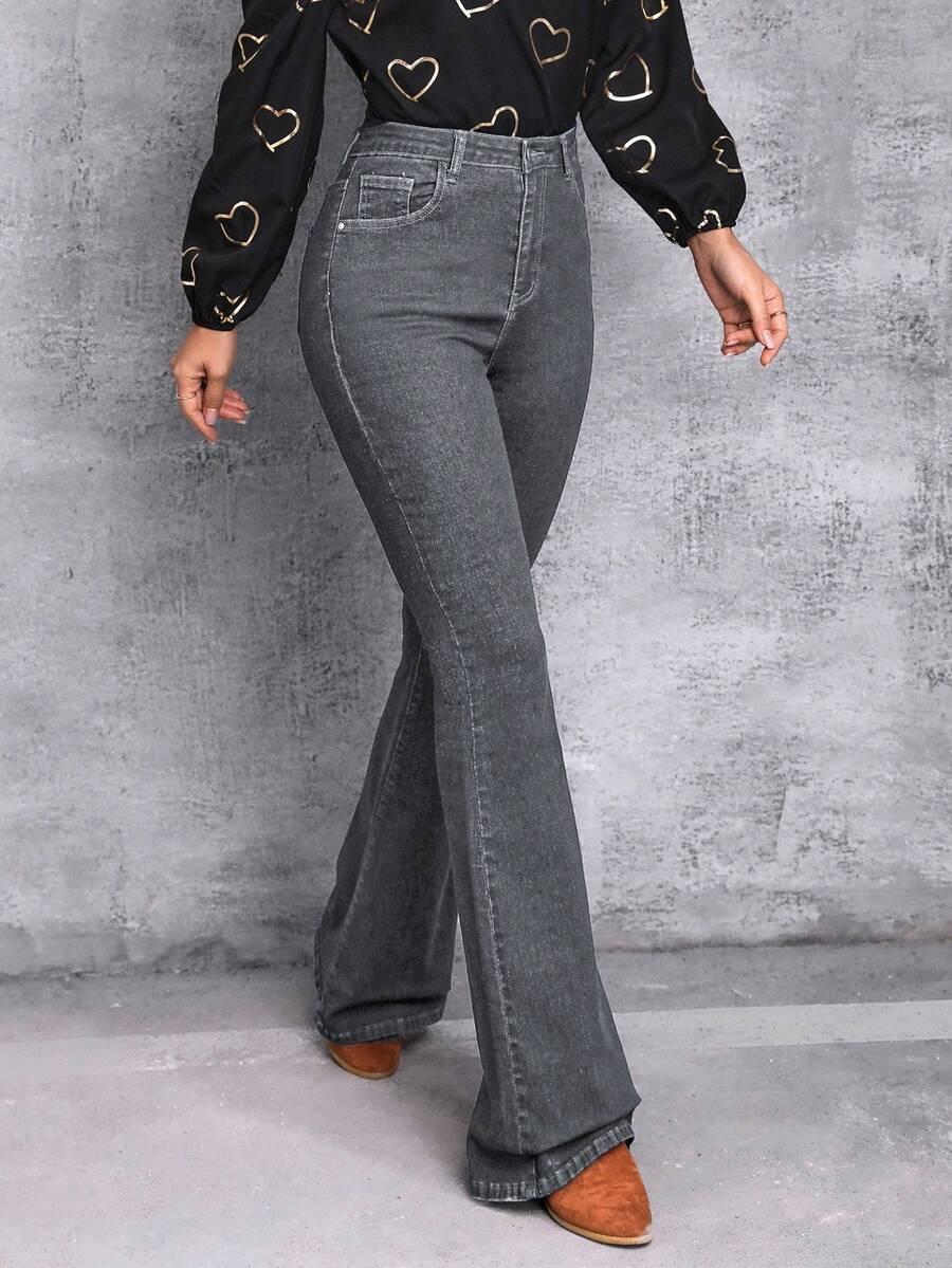 SZARE SPODNIE JEANS 