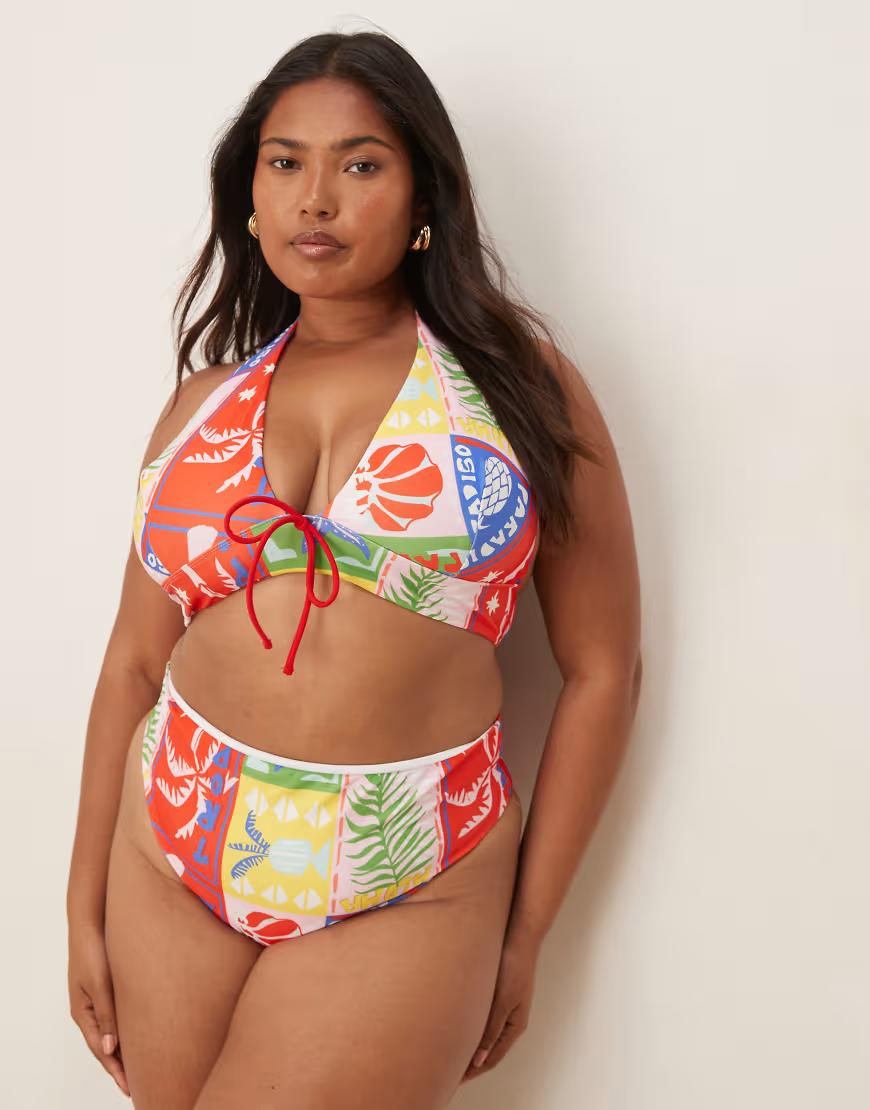 dół od bikini wysoki stan print 