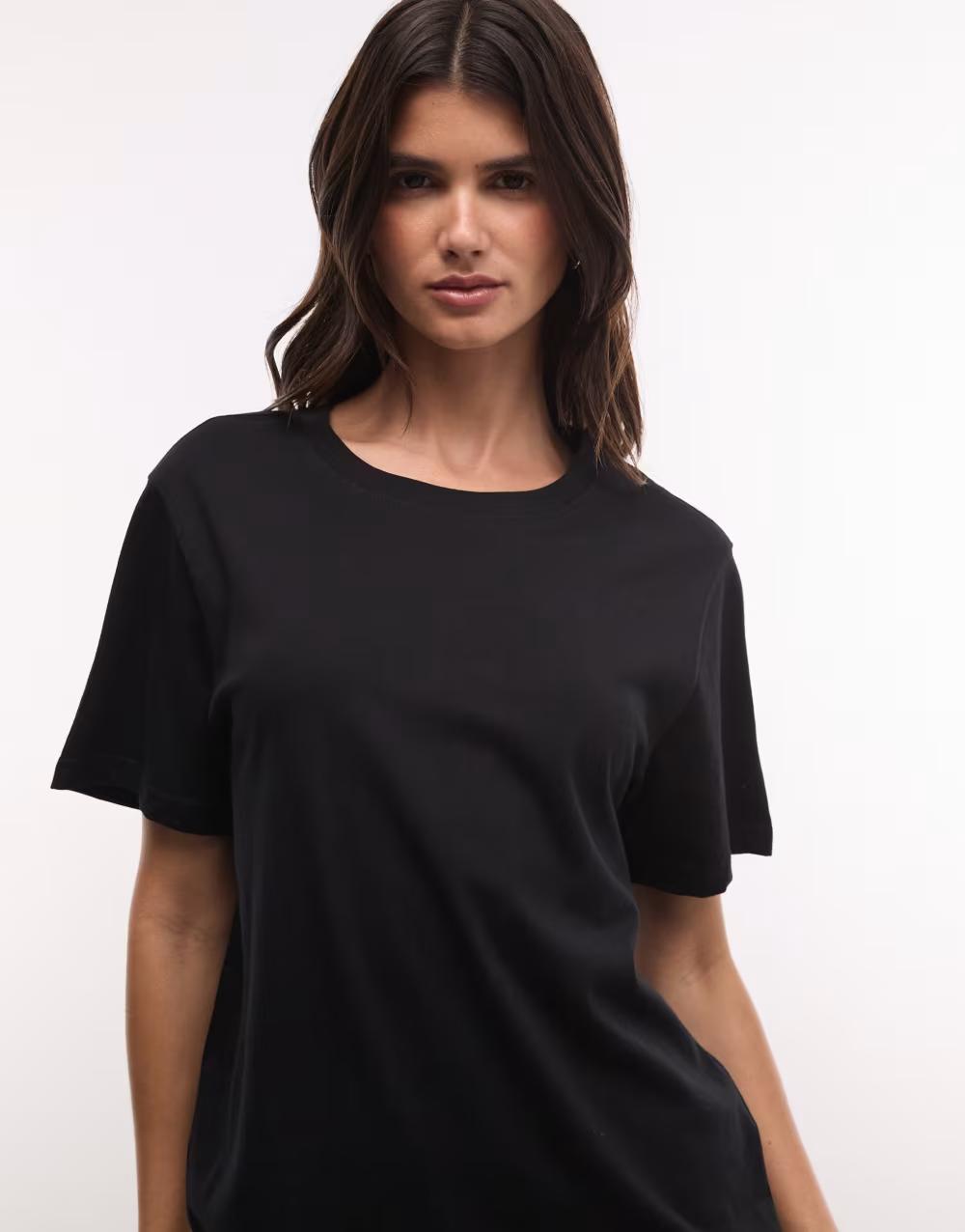 czarny bawełniany t-shirt krótki rękaw