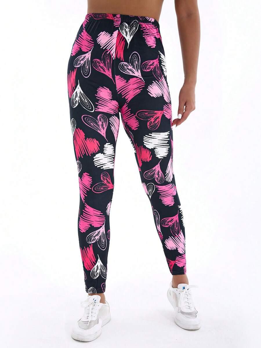 legginsy nadruk serca
